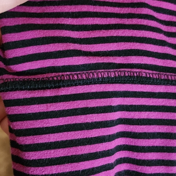 Chico’s Pink and black striped long sleeve shirt size 3 (16/18) - Picture 2 of 8